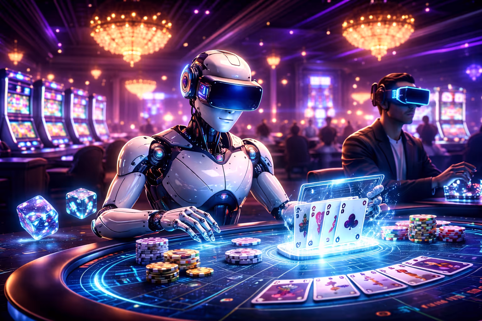 Expérience de casino futuriste avec IA et réalité virtuelle